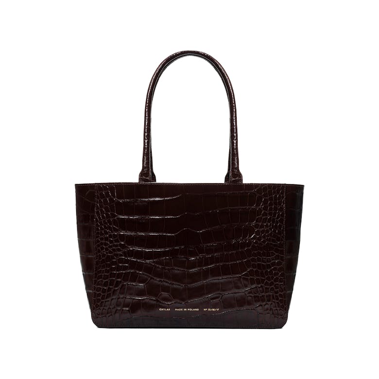 Shopper „brązowy błyszczący krokodyl”