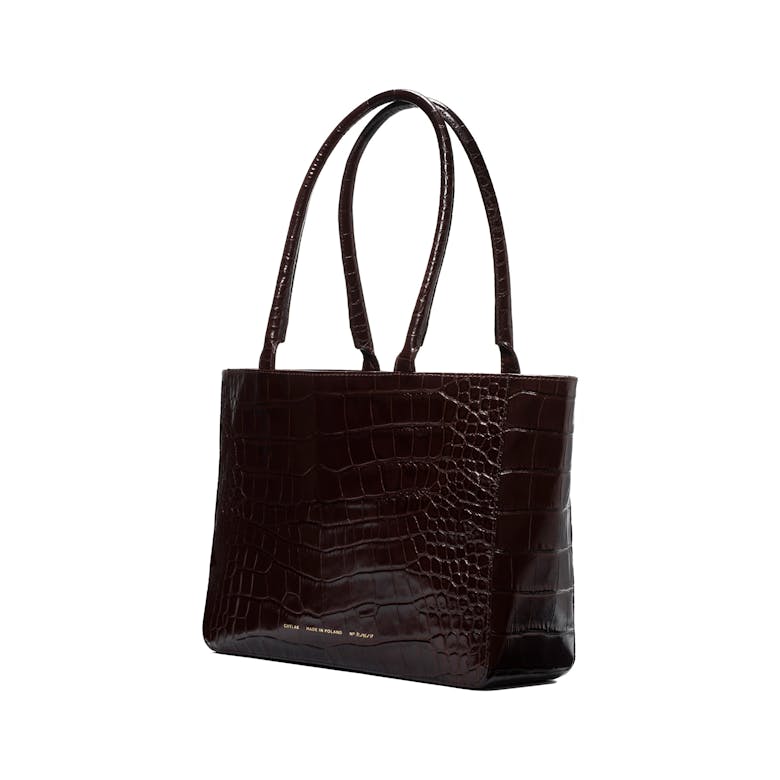 Shopper „brązowy błyszczący krokodyl”