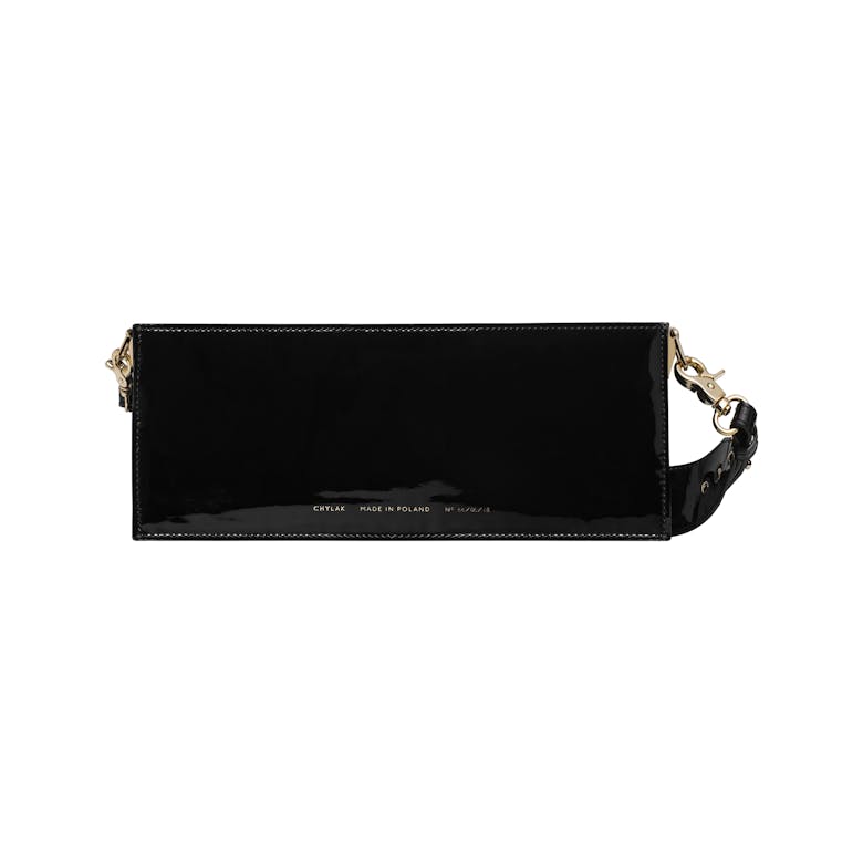 Wide Shoulder Bag “black patent leather”