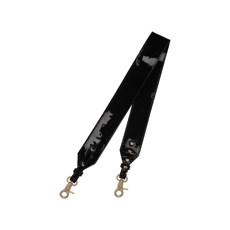 Wide Shoulder Bag “black patent leather”