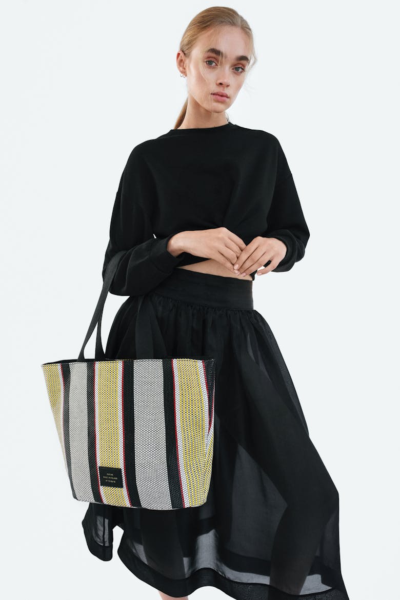 Duży Shopper „kolorowa plecionka”