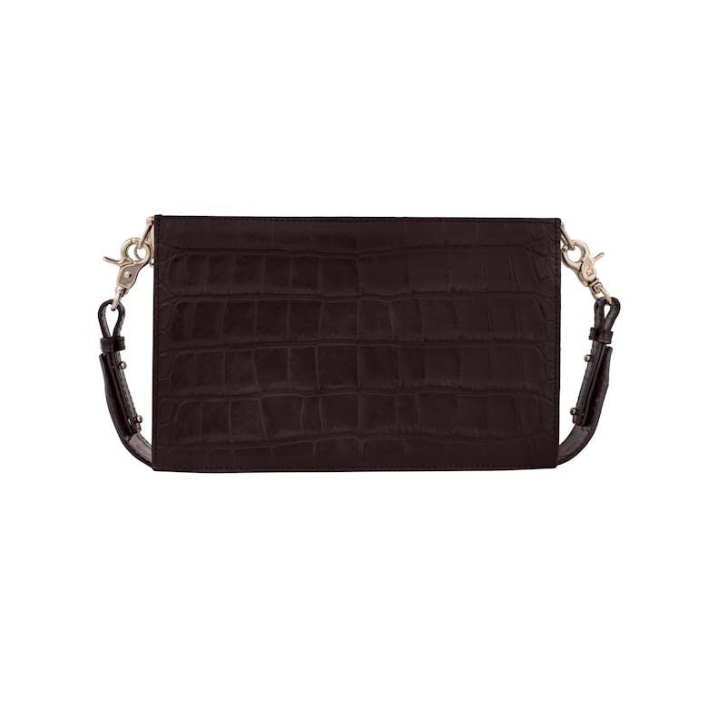 Torebka z Łańcuszkiem „brązowy błyszczący krokodyl”