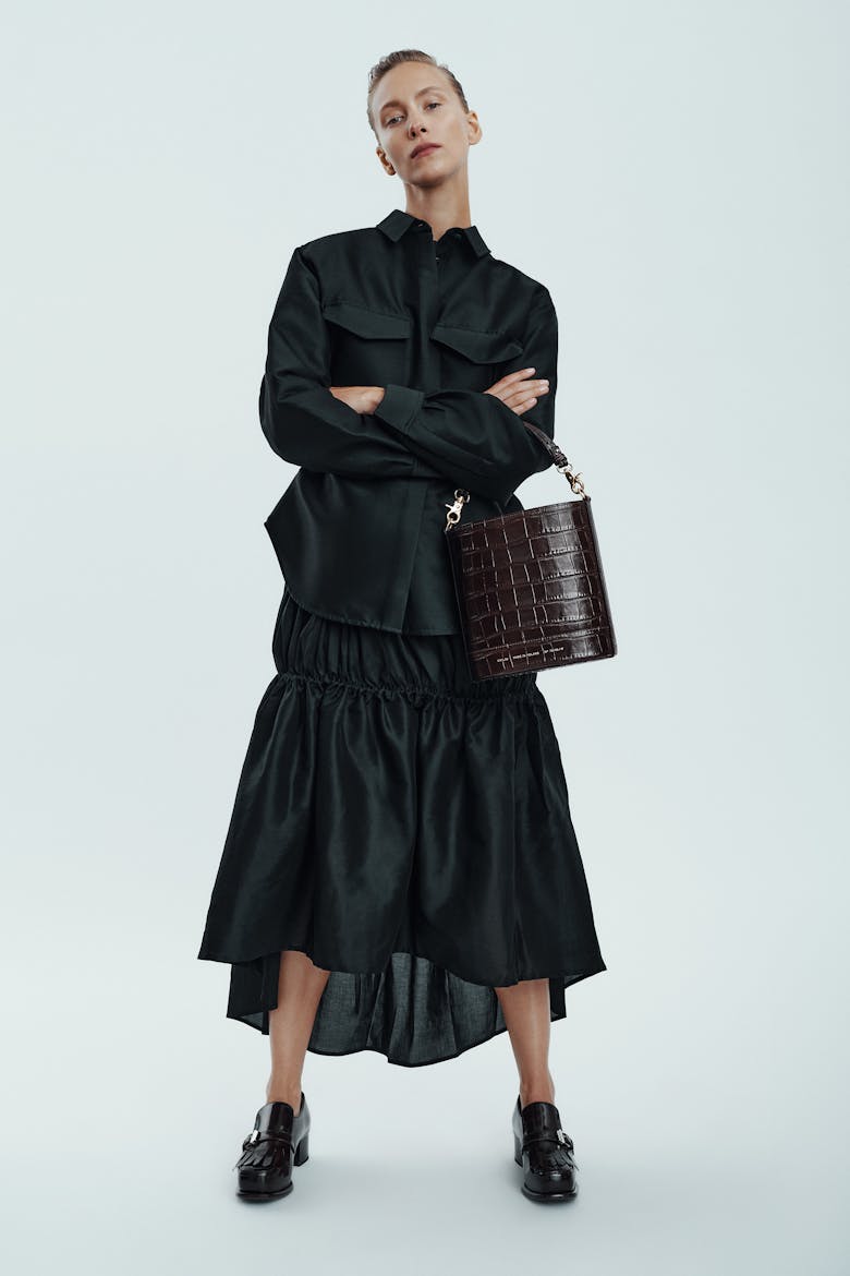 Mini Strap “glossy brown crocodile” 