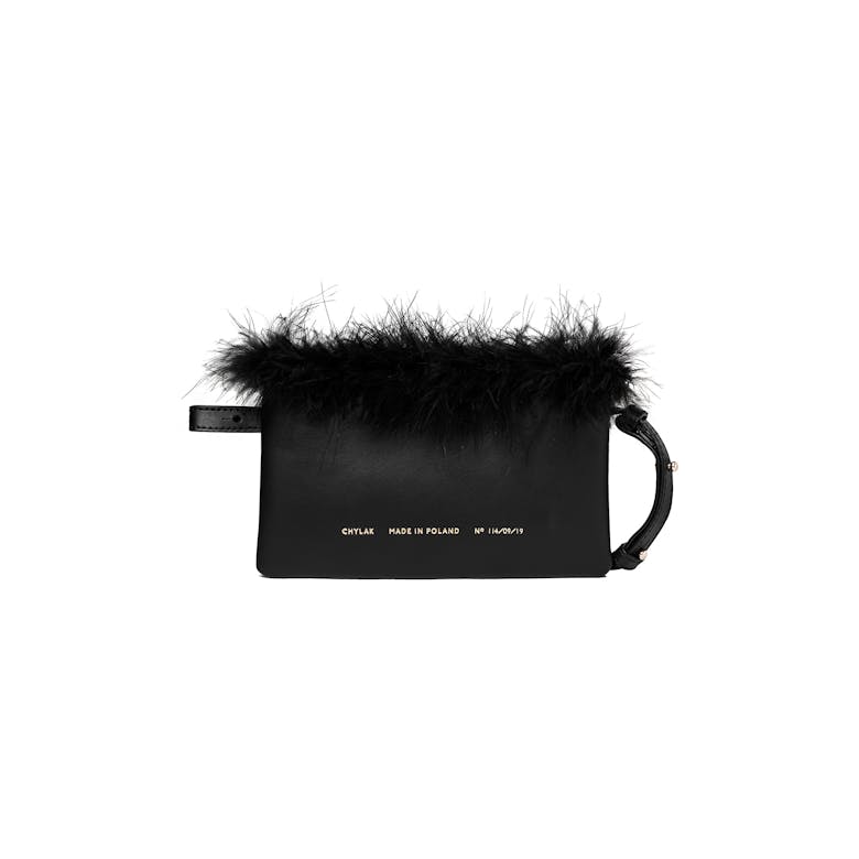 Feathered Mini Belt Bag Black