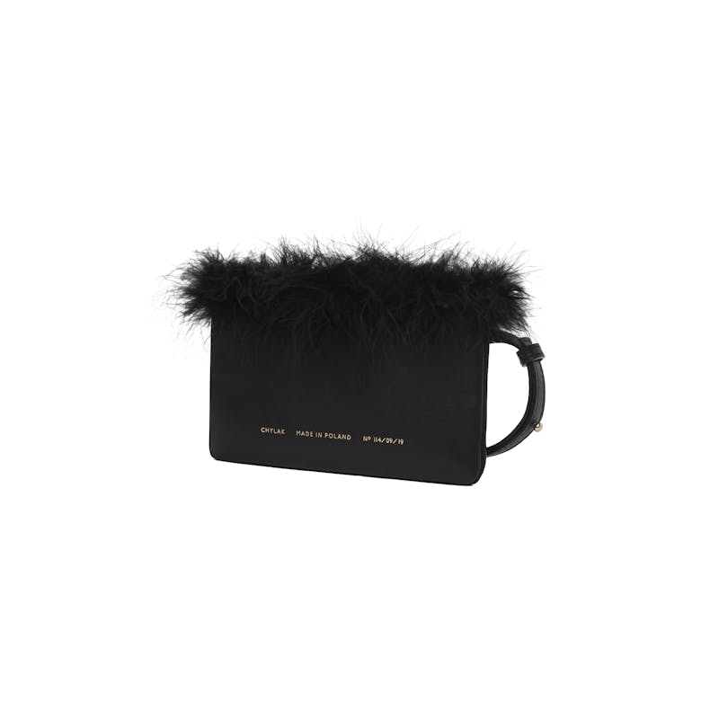 Feathered Mini Belt Bag Black