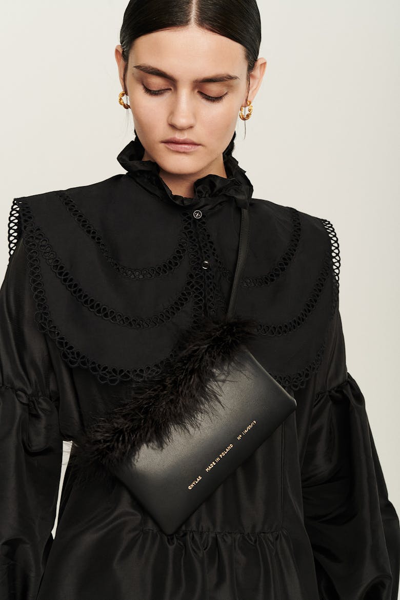 Feathered Mini Belt Bag Black