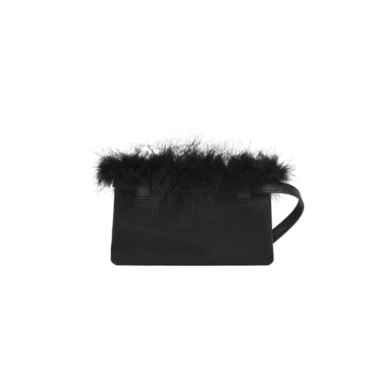Feathered Mini Belt Bag Black