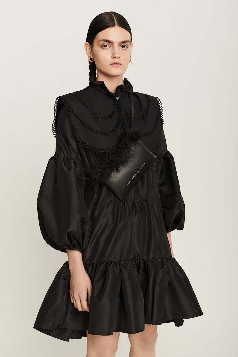 Feathered Mini Belt Bag Black