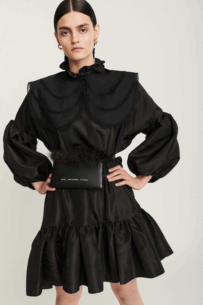 Feathered Mini Belt Bag Black