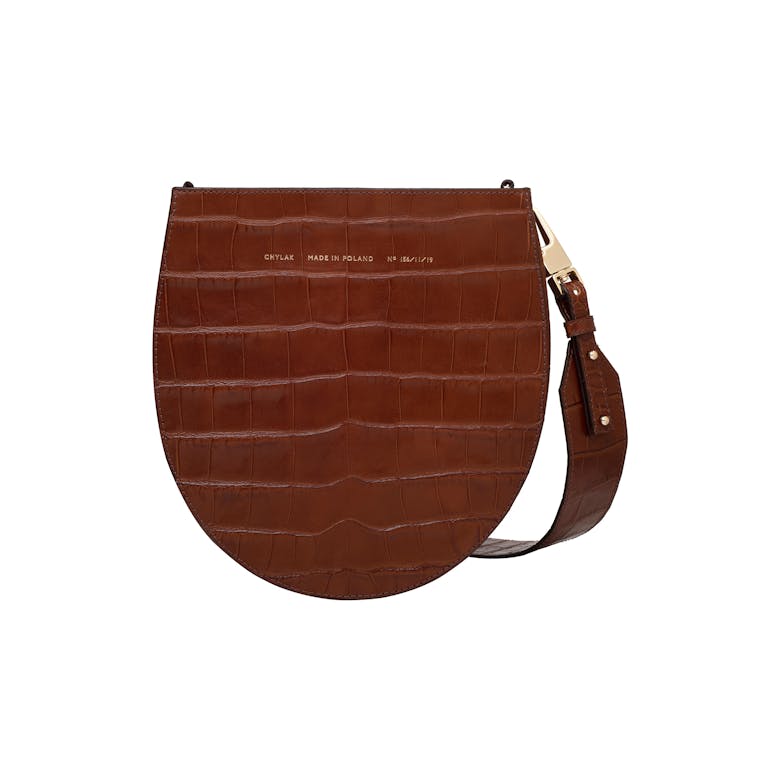 Horseshoe Bag “glossy caramel crocodile”