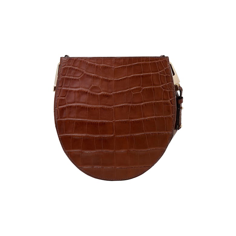 Horseshoe Bag “glossy caramel crocodile”