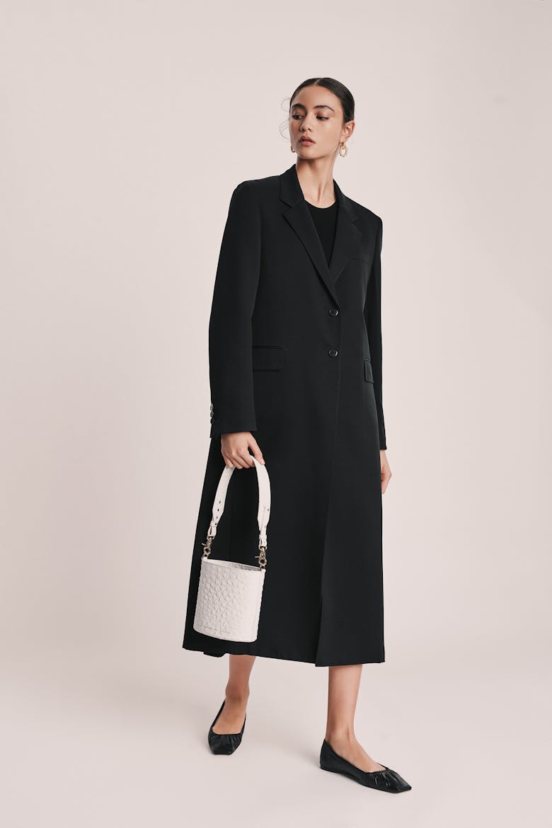 Mini Cylinder Bag “white ostrich”