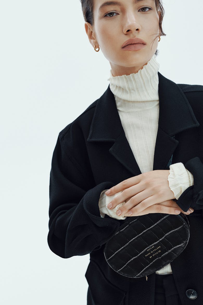 Ellipse Bag “glossy black crocodile”