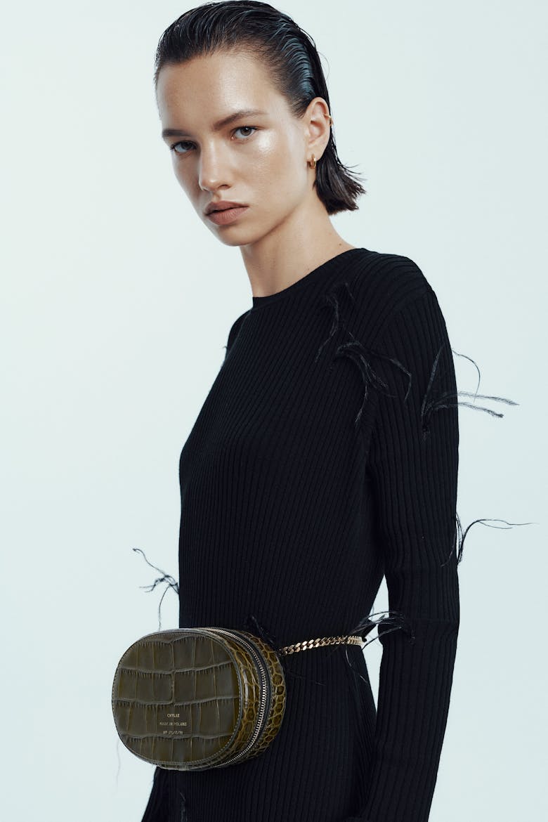 Ellipse Bag “olive crocodile”