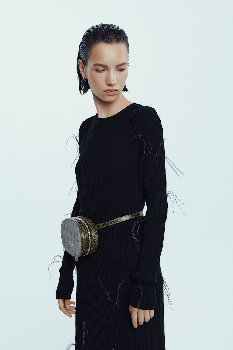 Ellipse Bag “olive crocodile”