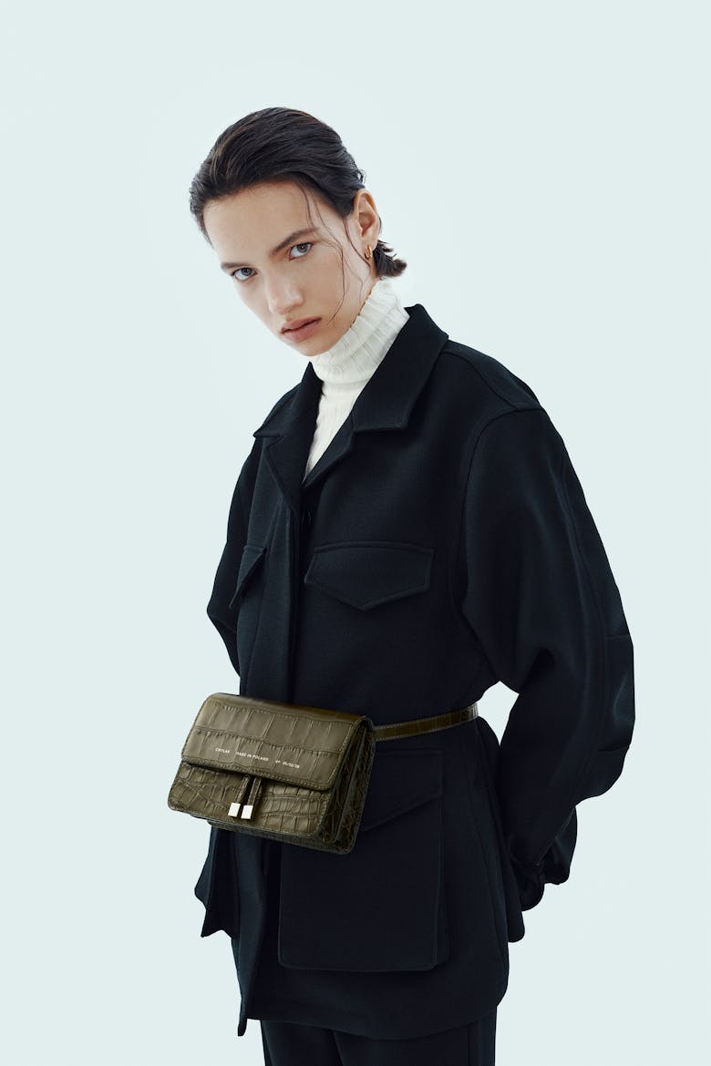 Mini Belt Bag “olive crocodile”