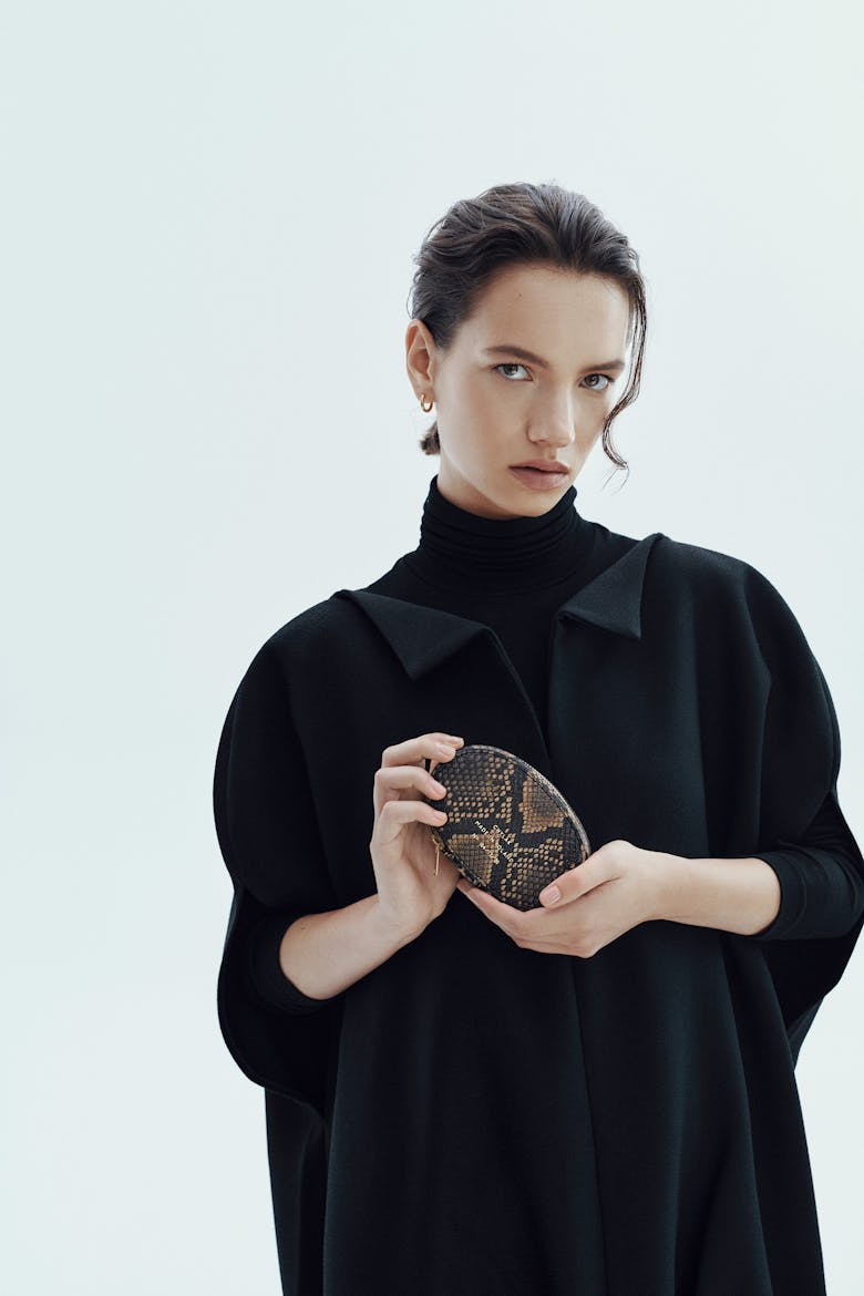 Mini Ellipse Bag “brown python”