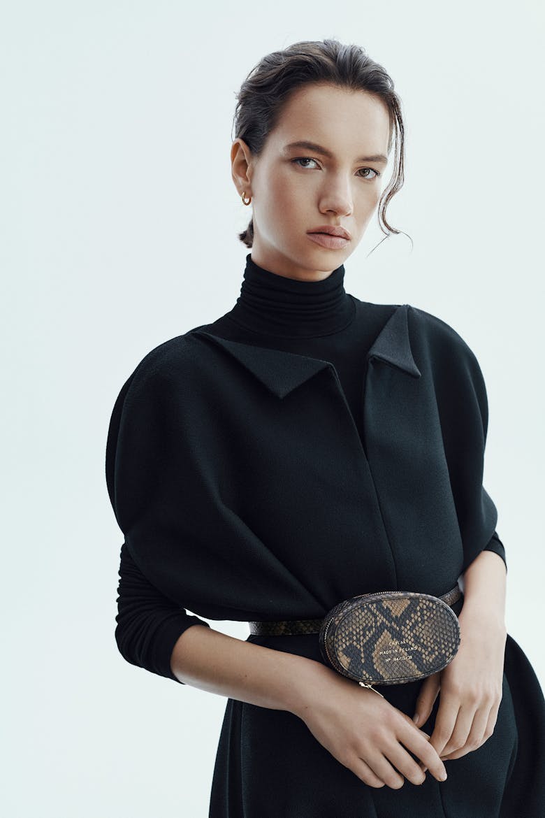 Mini Ellipse Bag “brown python”