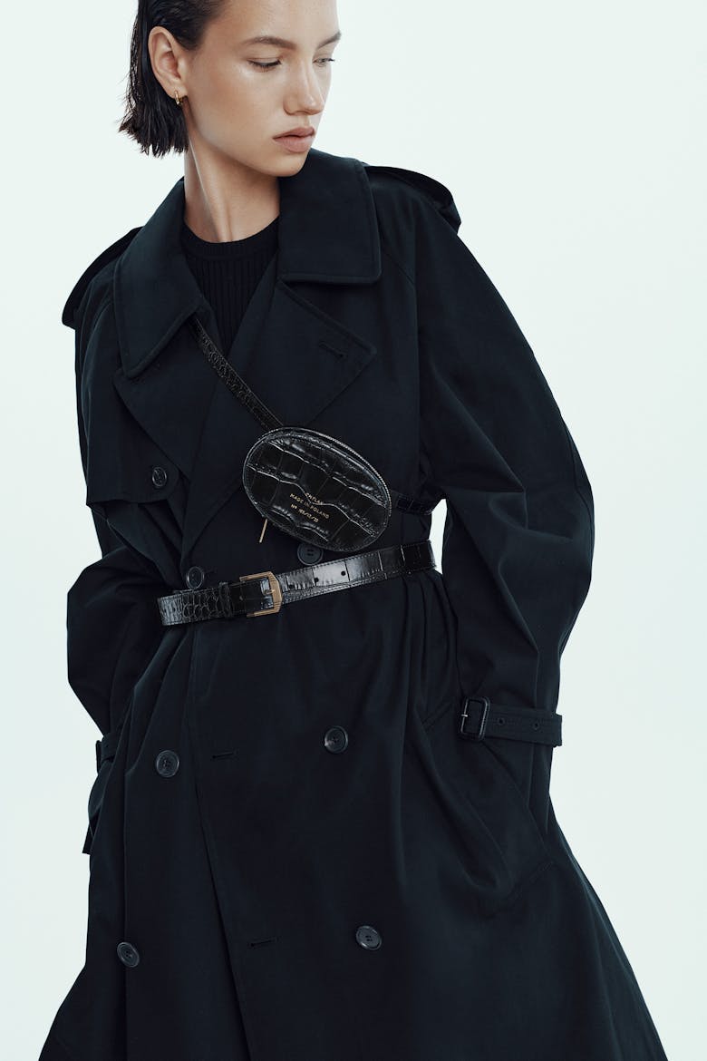 Mini Ellipse Bag “glossy black crocodile”