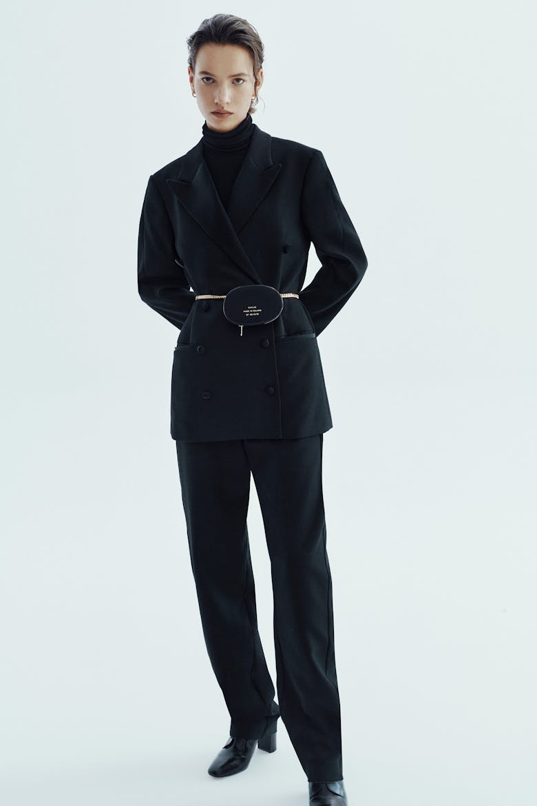 Mini Elipsa „czarna błyszcząca skóra”  