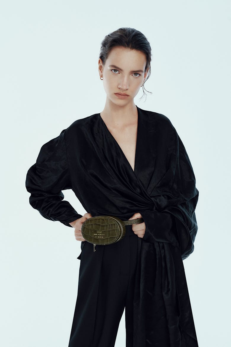 Mini Ellipse Bag “olive crocodile”