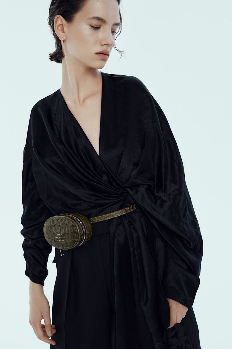 Mini Ellipse Bag “olive crocodile”