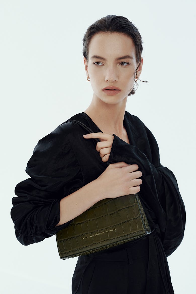 Clutch “olive crocodile” 