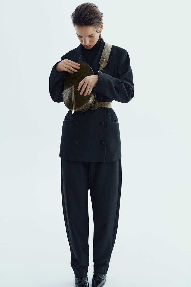 Torebka Półksiężyc „oliwkowy krokodyl”