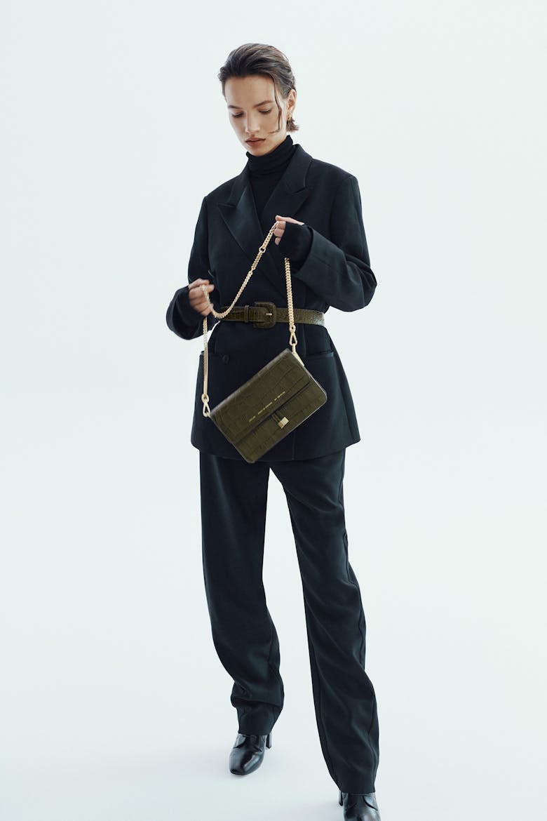 Shoulder Bag “olive crocodile”