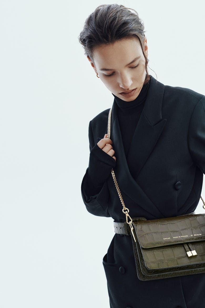 Shoulder Bag “olive crocodile”