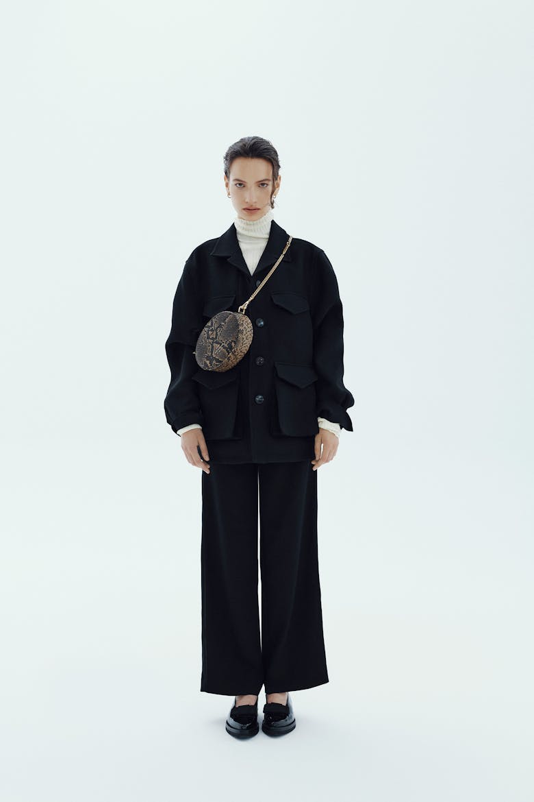 Ellipse Shoulder Bag “brown python”