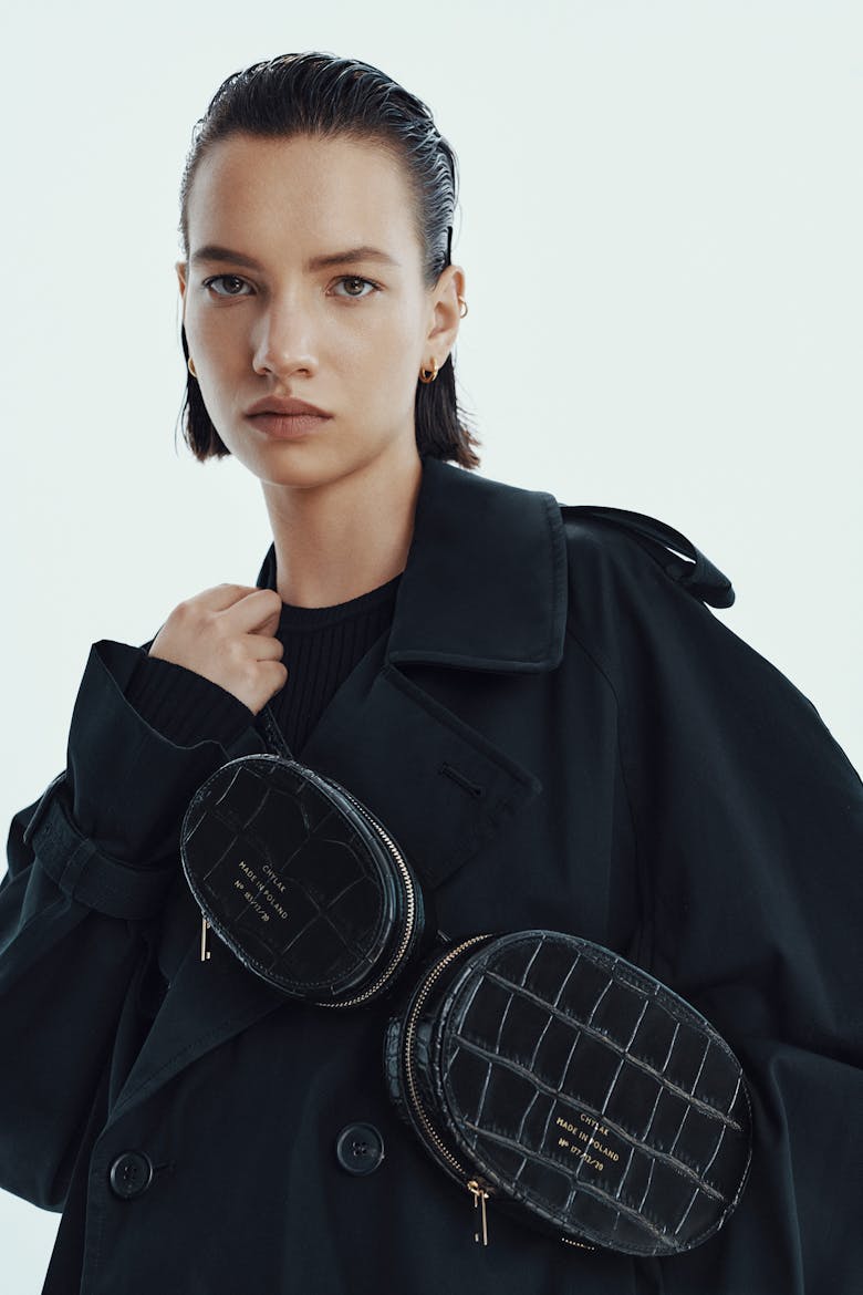 Ellipse Bag “glossy black crocodile”