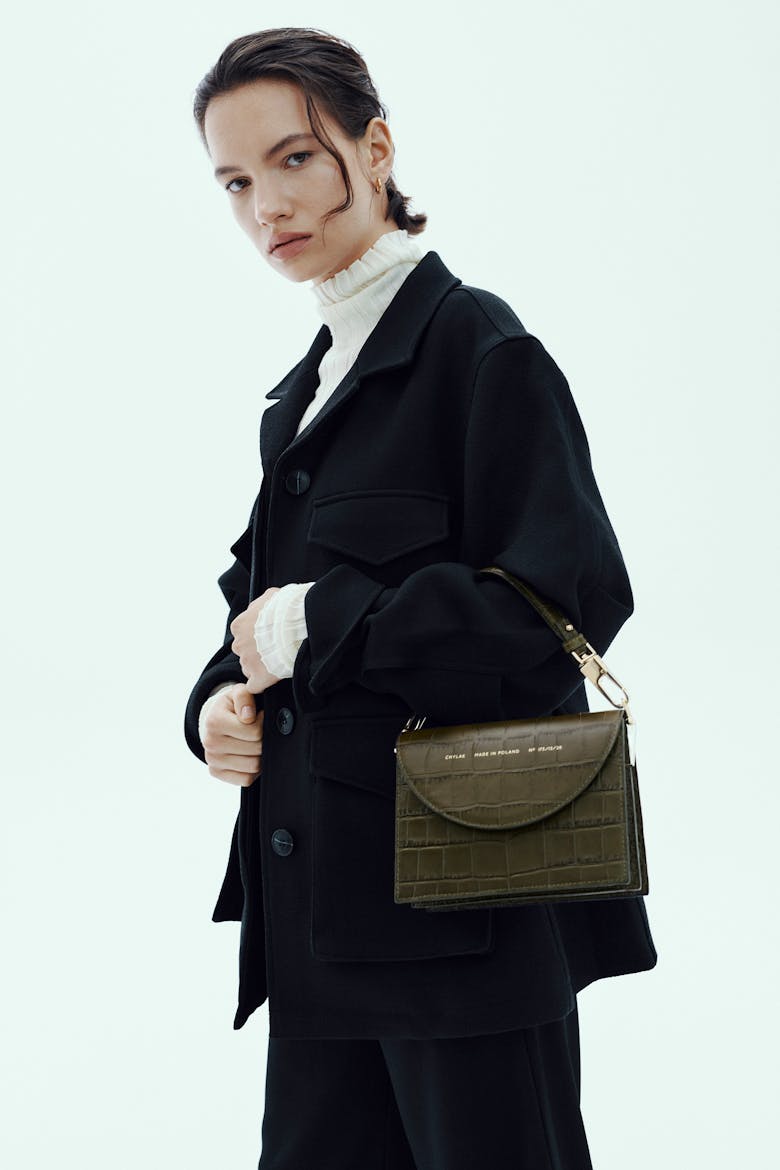 Retro Bag “olive crocodile”