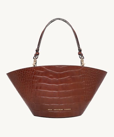 Big Basket Bag “glossy caramel crocodile”