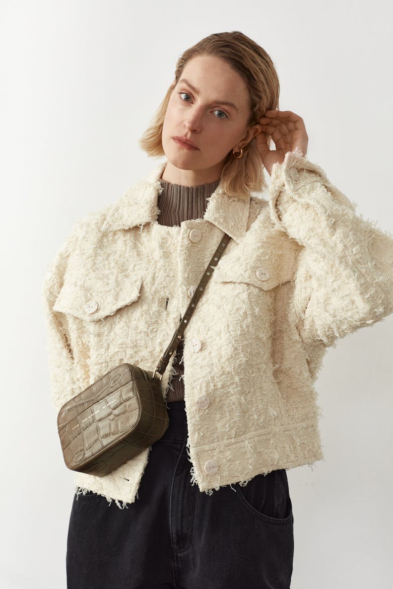 Camera Bag “beige crocodile”