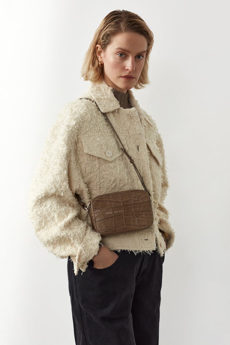 Camera Bag “beige crocodile”