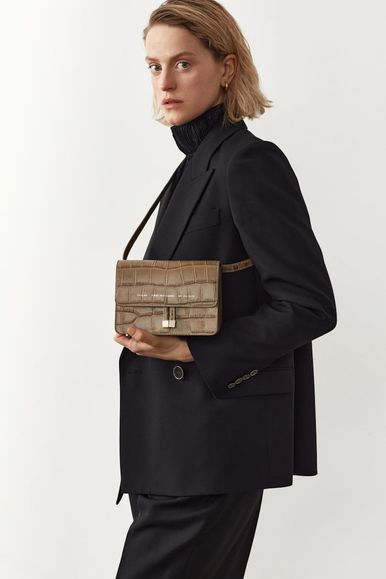 Mini Belt Bag “beige crocodile”