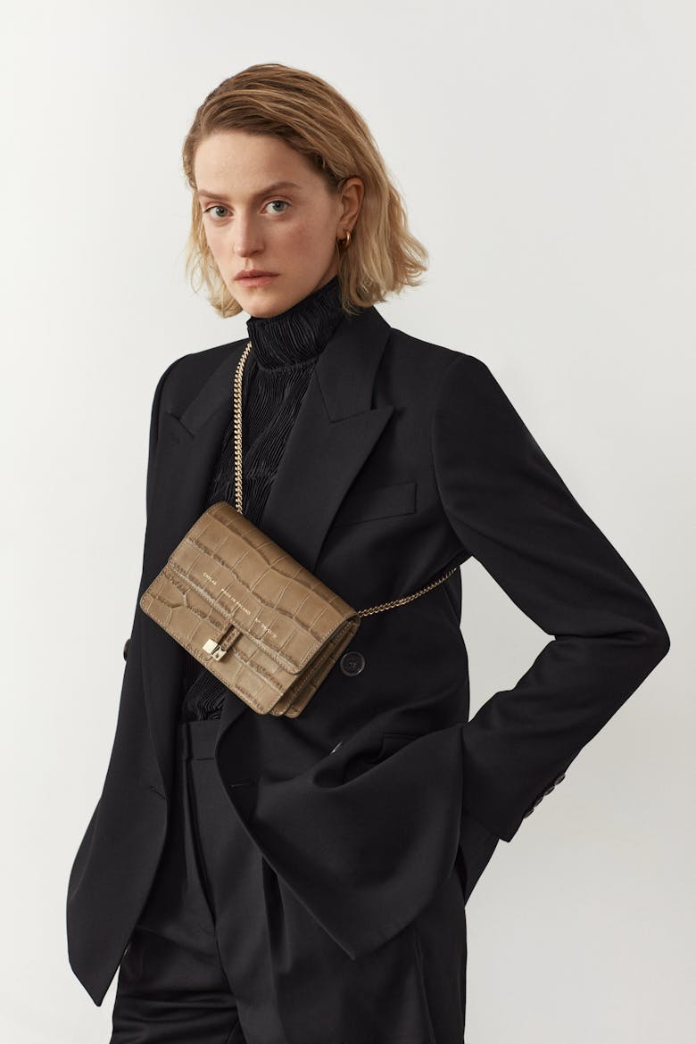 Mini Belt Bag “beige crocodile”