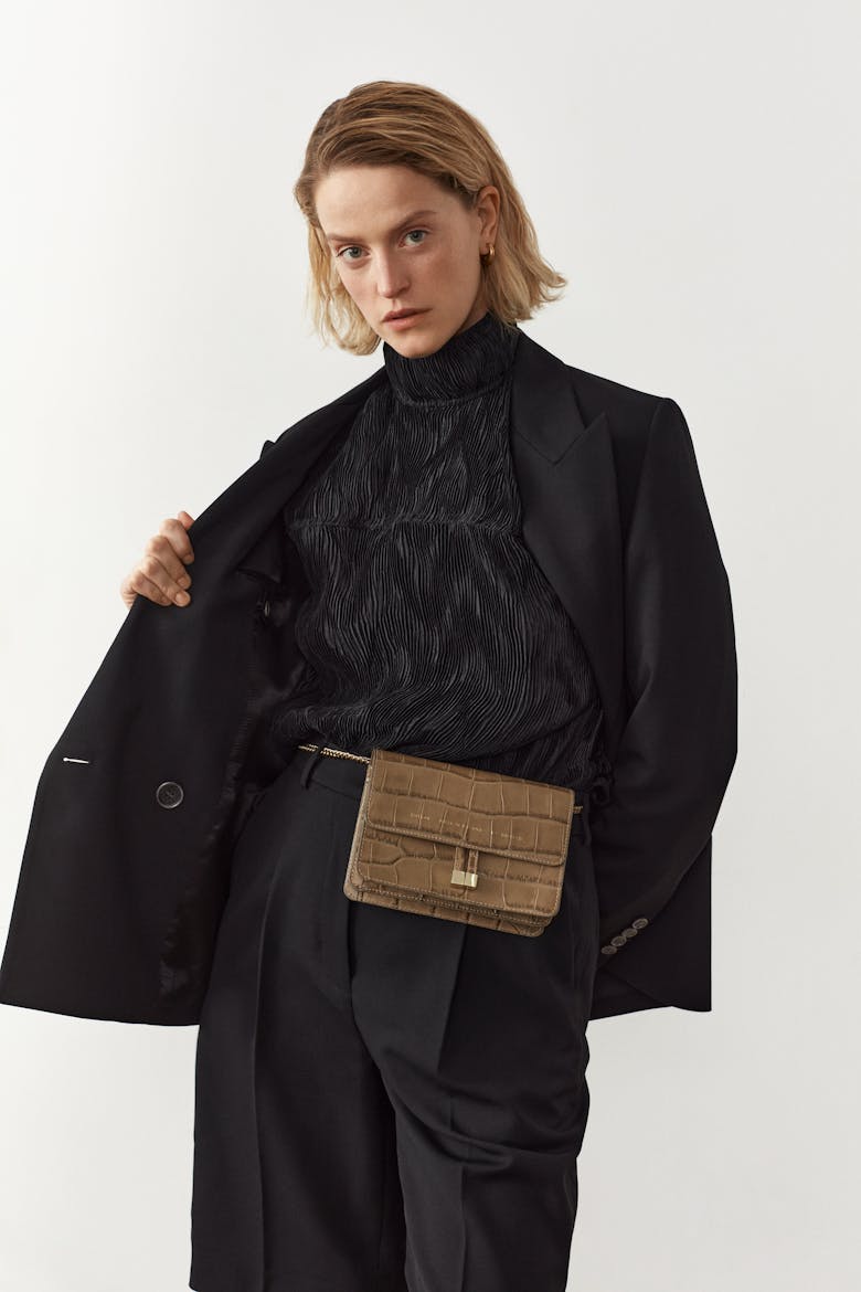 Mini Belt Bag “beige crocodile”