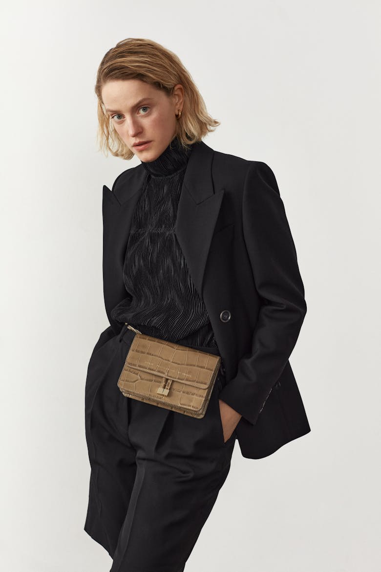 Mini Belt Bag “beige crocodile”