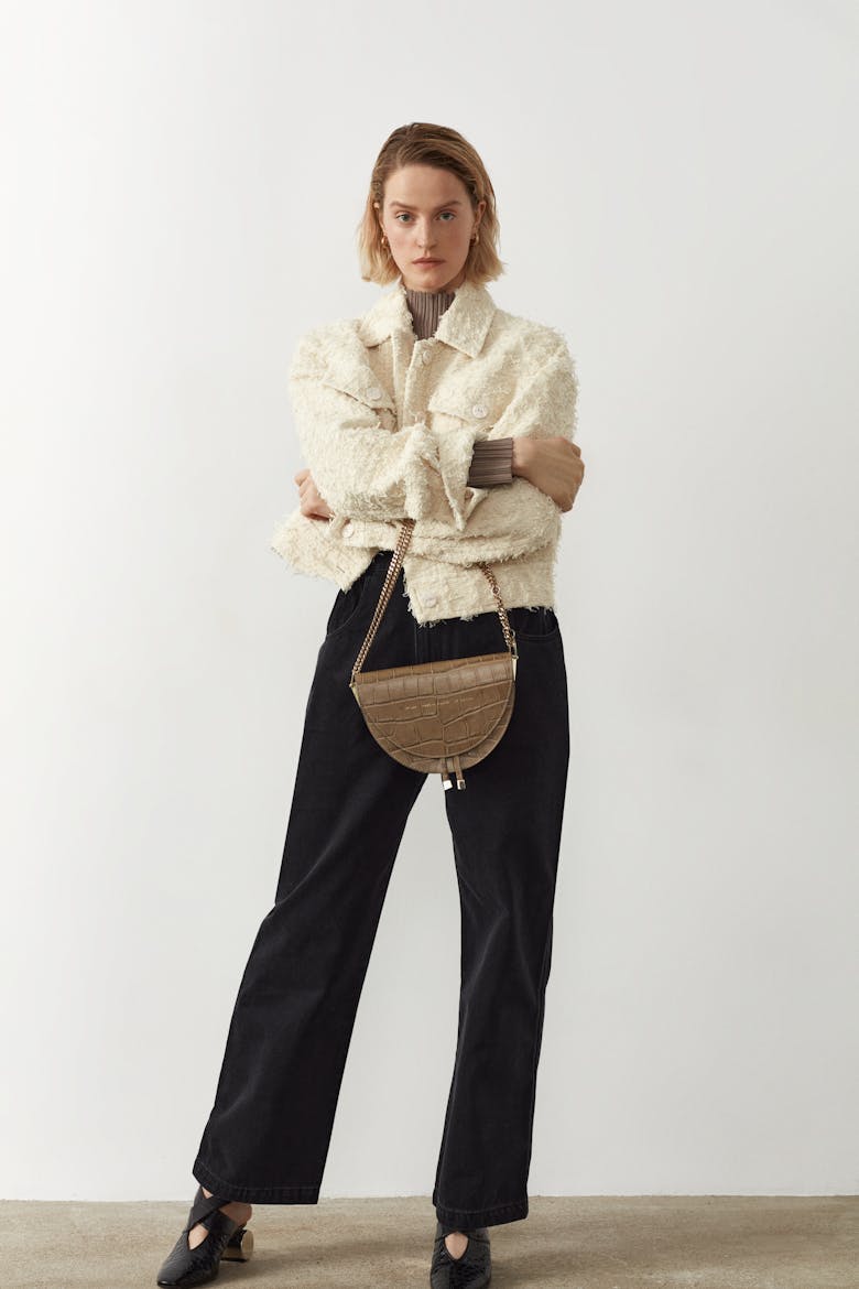 Saddle Bag “beige crocodile”