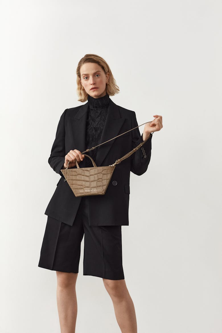 Trapeze Bag “beige crocodile”