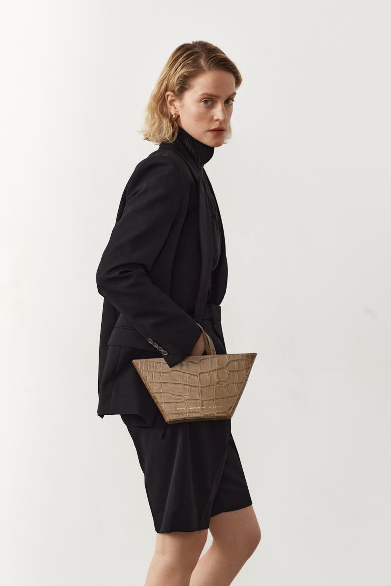 Trapeze Bag “beige crocodile”