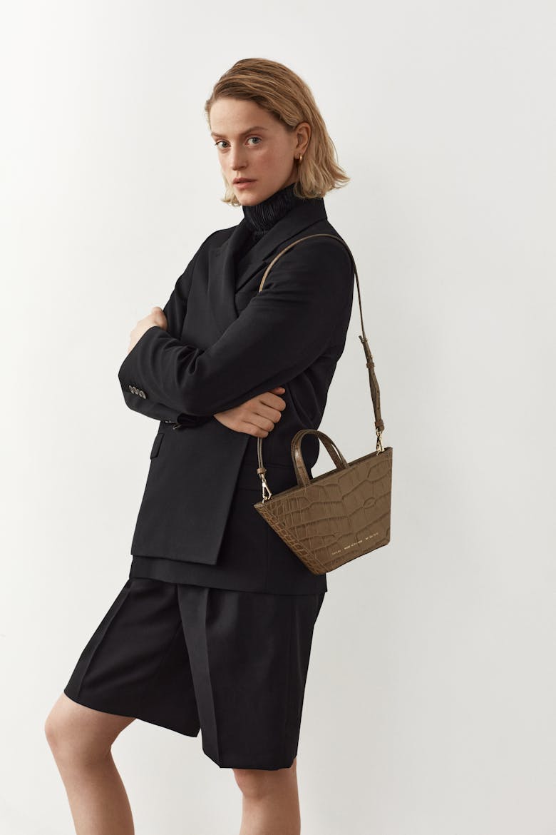 Trapeze Bag “beige crocodile”