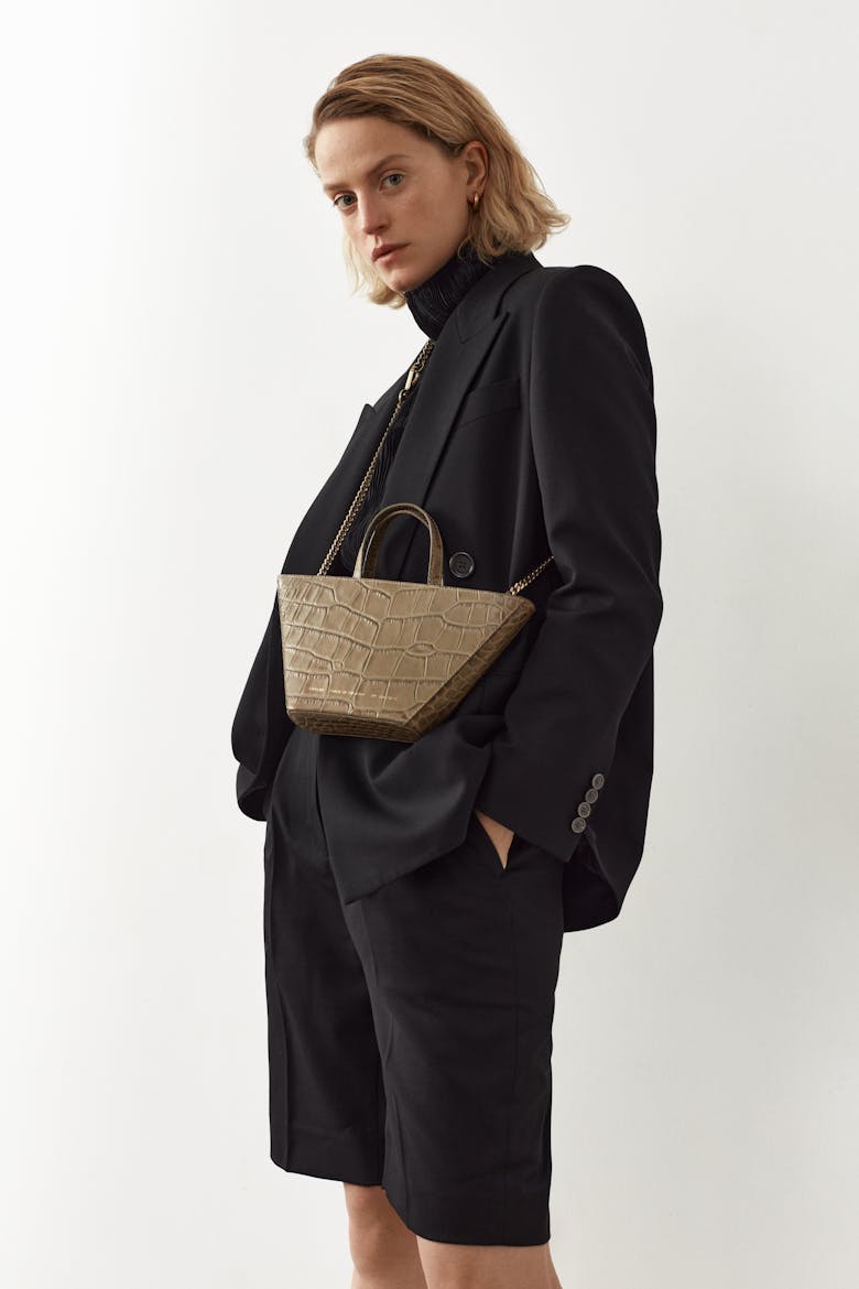 Trapeze Bag “beige crocodile”