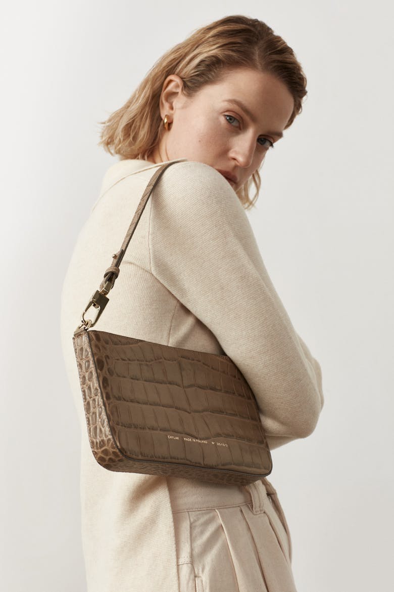 Underarm Bag “beige crocodile”