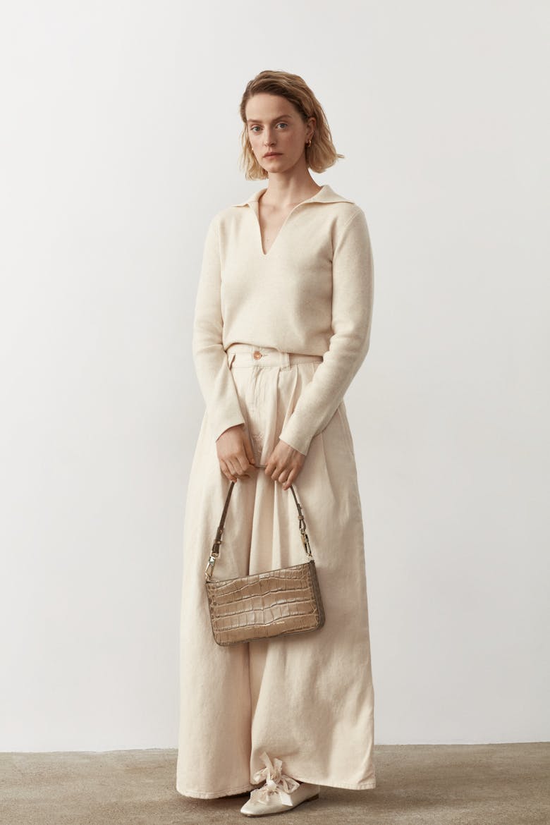 Underarm Bag “beige crocodile”