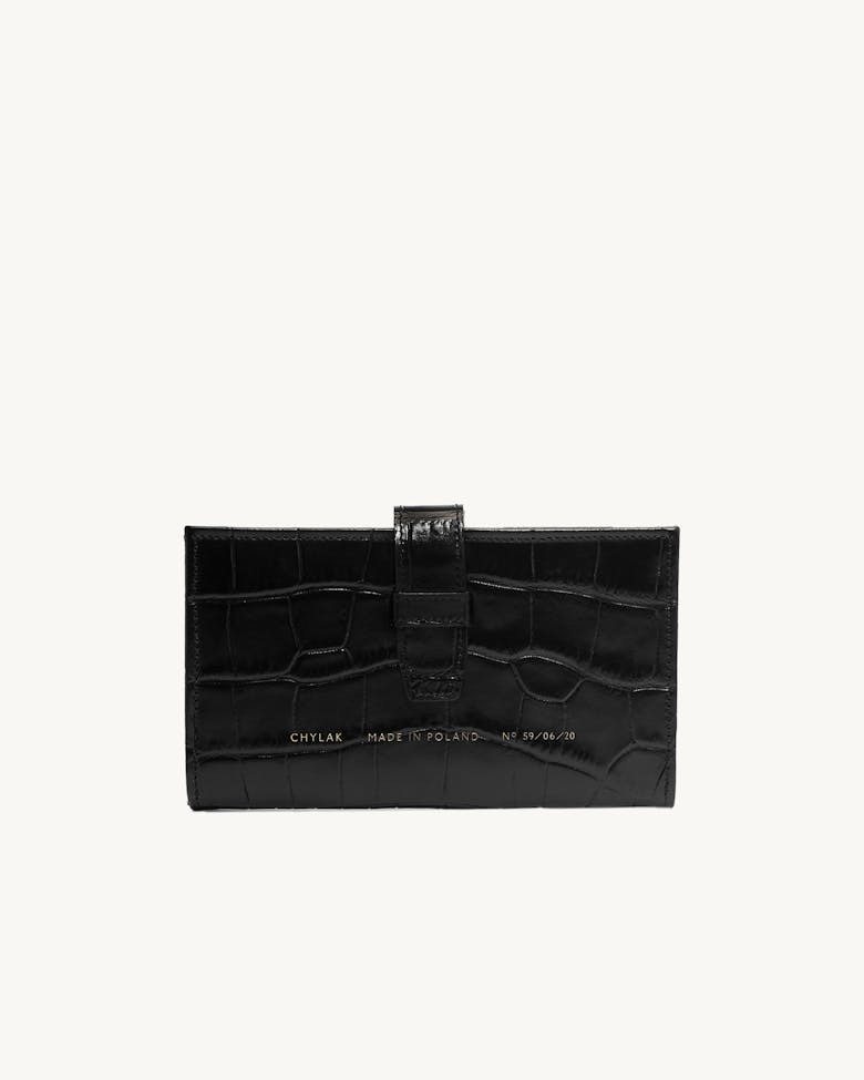 Big Classic Wallet “glossy black crocodile”