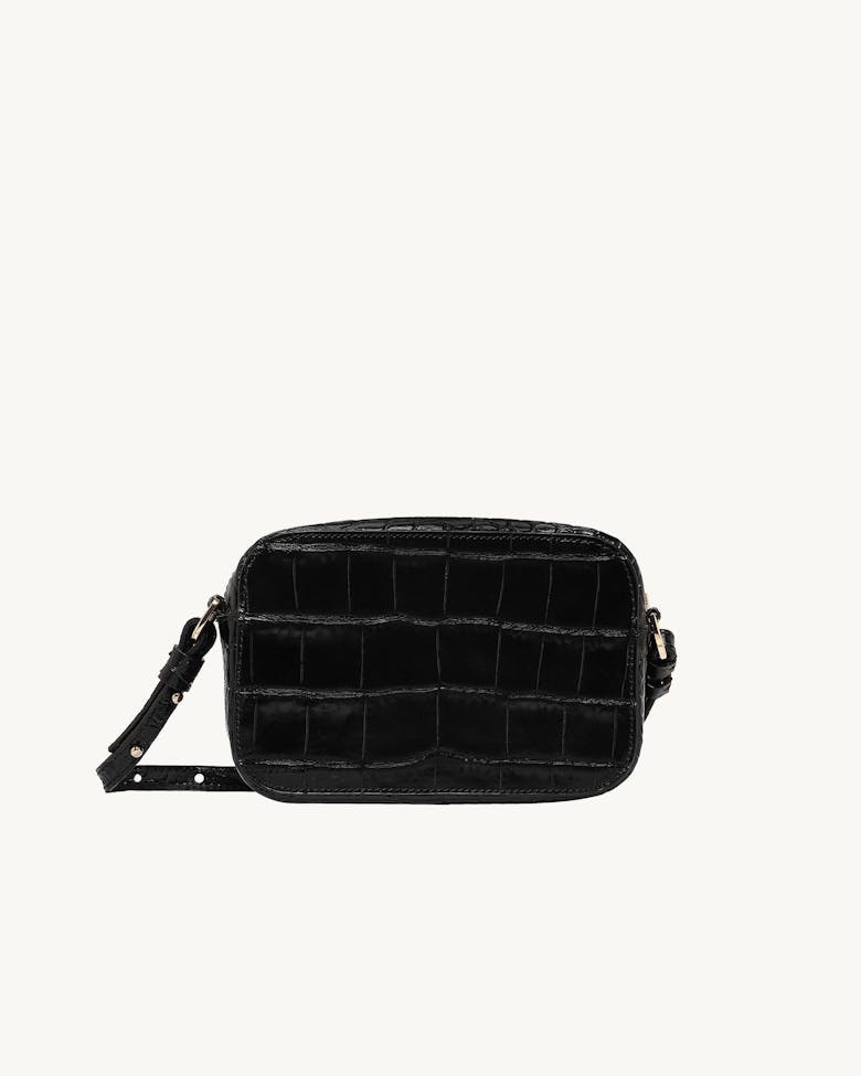 Camera Bag “glossy black crocodile”