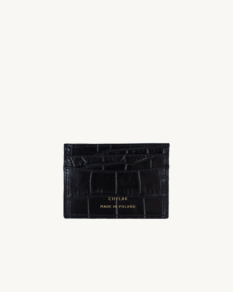 Cardholder “glossy black crocodile”